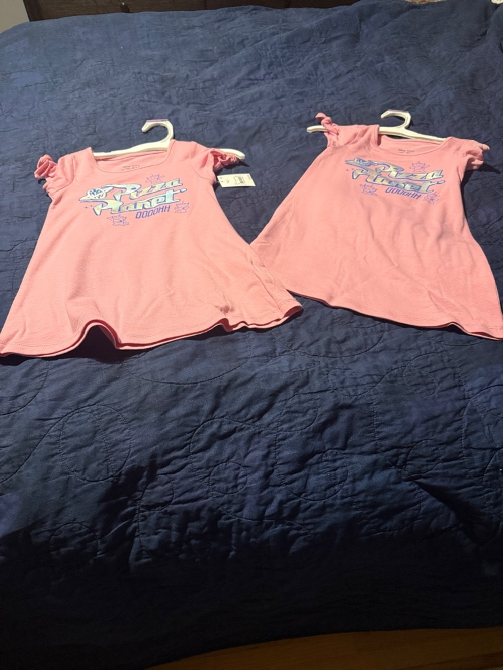 Disney Pink Girls' Casual Graphic Tee Dresses - Twin Set